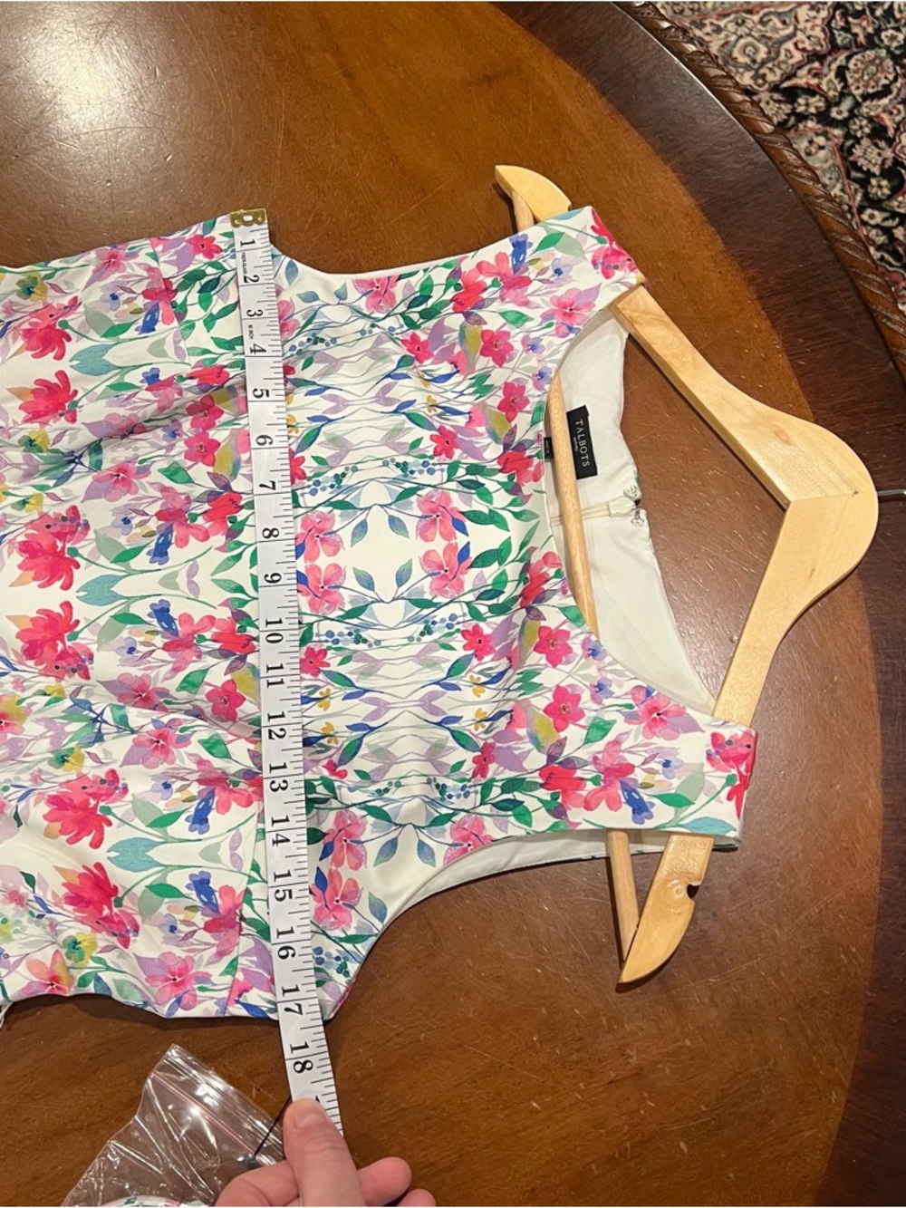 NWT Talbots Petites Garden Floral Belted Fit and Flare Dress 8P Sleeveless - Picture 14 of 16
